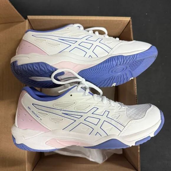Asics Gel Rocket 11 White Sapphire Court Shoes Sneakers 8