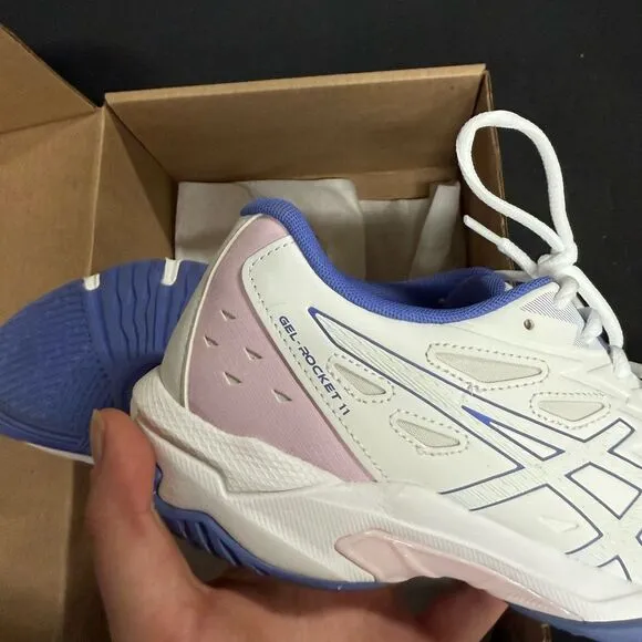 Asics Gel Rocket 11 White Sapphire Court Shoes Sneakers 8