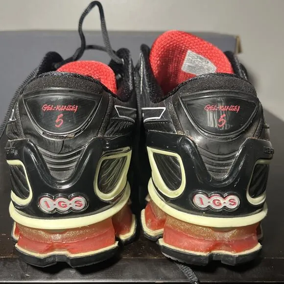 Asics Shoes Mens Gel-Kinsei 5 Size 11.5 Gray Black Red Road Running T3E4Y