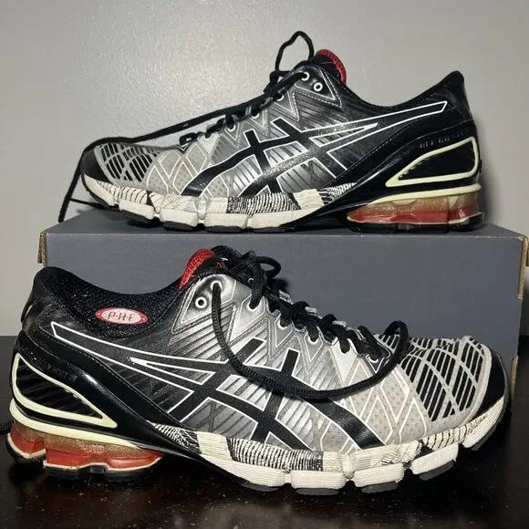 Asics Shoes Mens Gel-Kinsei 5 Size 11.5 Gray Black Red Road Running T3E4Y