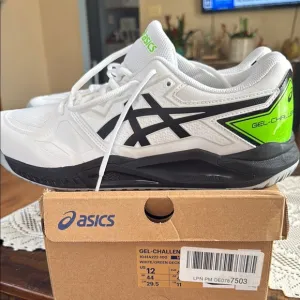 Asics White and Green Athletic Shoes with Modern Design
