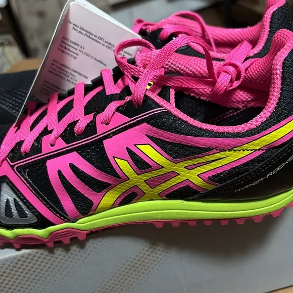 ASICS Women's Black and Pink Running Shoes Hyper-Rocket girl