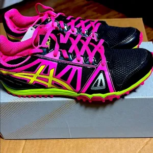 ASICS Women's Black and Pink Running Shoes Hyper-Rocket girl
