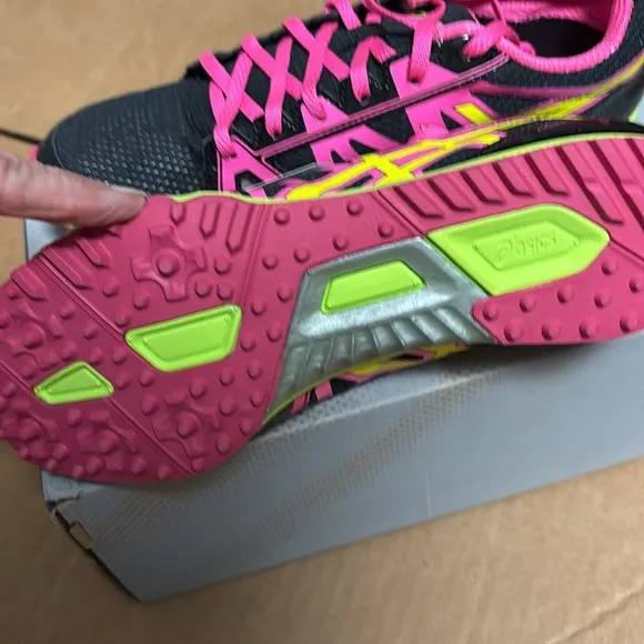 ASICS Women's Black and Pink Running Shoes Hyper-Rocket girl