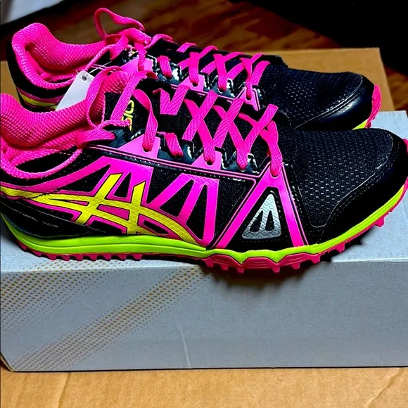 ASICS Women's Black and Pink Running Shoes Hyper-Rocket girl