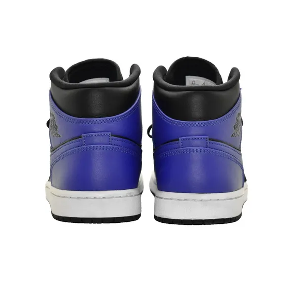 B0 Auth NIKE AIR JORDAN 1 Mid SE Black Hyper Royal Shoes 554724-077 Size 8.5
