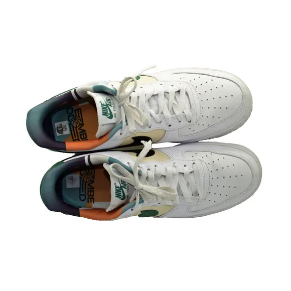 B5 Auth NIKE AIR FORCE 1 '07 LV8 EMB Wht/Malachite-Pearl Shoes DM0109-100 Size 9