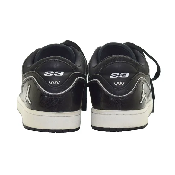 B5 Auth NIKE AIR JORDAN 1 Flight 2 Black Leather Shoes 654465-021 Size 10