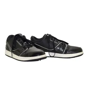 B5 Auth NIKE AIR JORDAN 1 Flight 2 Black Leather Shoes 654465-021 Size 10