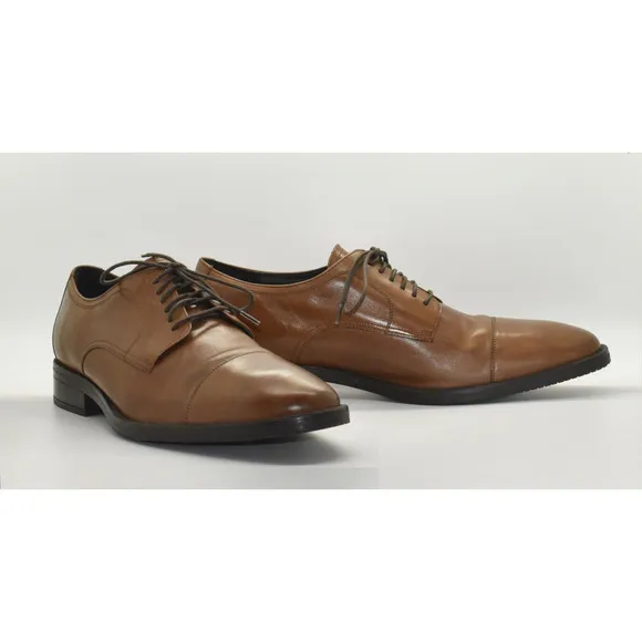 B8 Auth COLE HAAN Grand British Tan Leather Cap Toe Oxford Shoes C34138 Size 13M