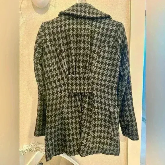 Bar Ill Double-breasted Wool-blend Pea Coat Black/Grey, Size Small