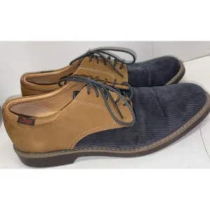 Bass Piedmont Men's Sz 11 M Shoes Blue Brown Suede Corduroy Comfort Oxfords
