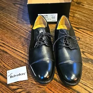 Belvedere Duke Dress Shoes Black Leather EUC 10.5D