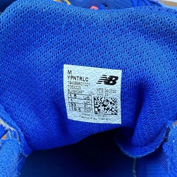 Big Kids Boys New Balance Nitrel v4 Cobalt Orange Trail Running Shoes Size 1.5 Y