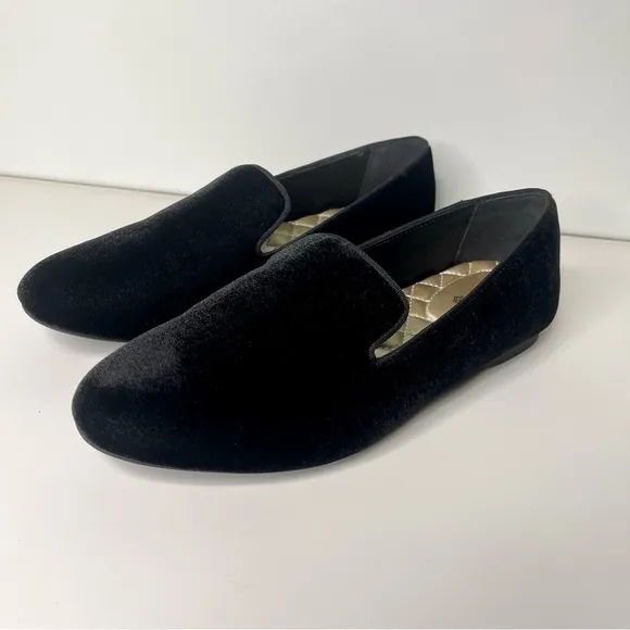 Birdies The Starling Black Velvet Loafers Flats Slip On Shoes 6.5