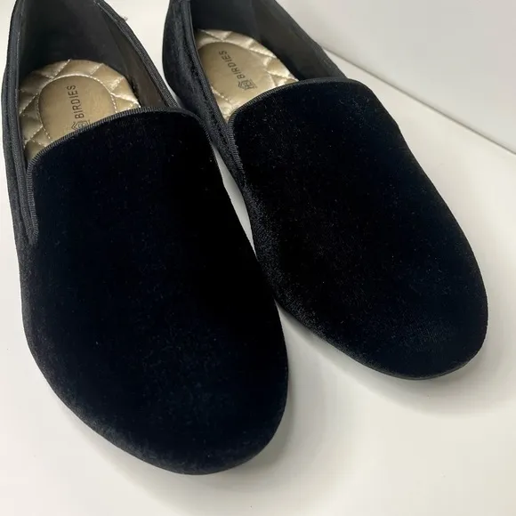 Birdies The Starling Black Velvet Loafers Flats Slip On Shoes 6.5