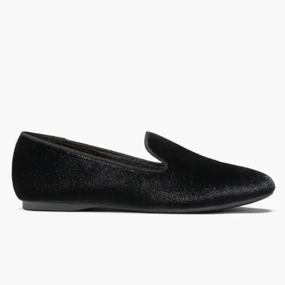 Birdies The Starling Black Velvet Loafers Flats Slip On Shoes 6.5