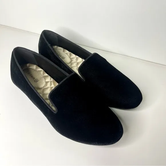 Birdies The Starling Black Velvet Loafers Flats Slip On Shoes 6.5