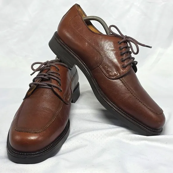 Bostonian Strada Men's Brown Leather Oxfords Brown Itlian Made Mens 10.5 In Vguc