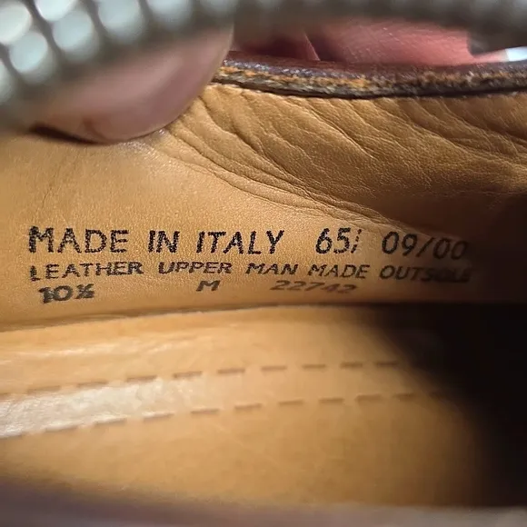 Bostonian Strada Men's Brown Leather Oxfords Brown Itlian Made Mens 10.5 In Vguc