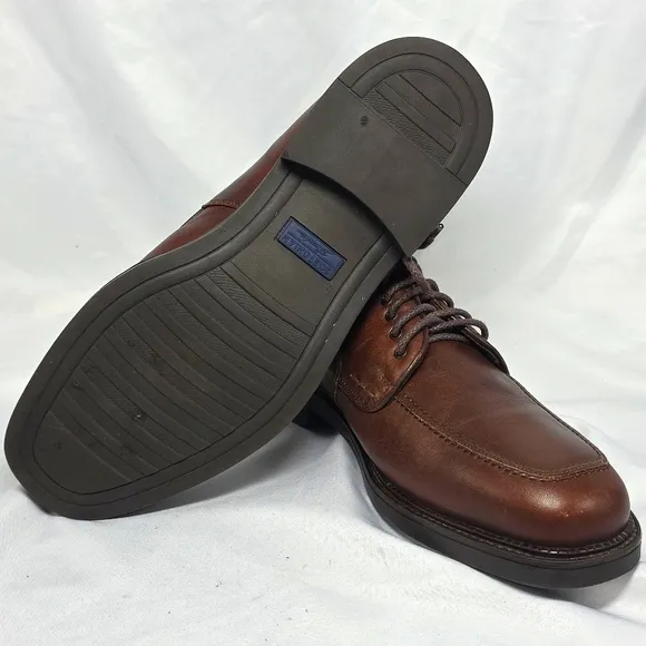Bostonian Strada Men's Brown Leather Oxfords Brown Itlian Made Mens 10.5 In Vguc