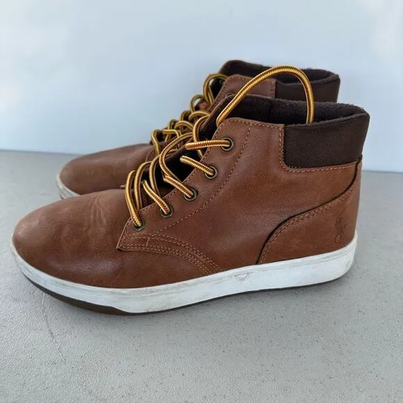 Boy's Shoes Polo Ralph Lauren Kids Polo Court Sneaker Boot (Big Kid) Size4