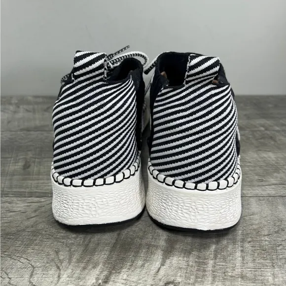 Brandblack Black &amp; White Cordura Striped Men’s Sneaker Trainers Shoes Size 13