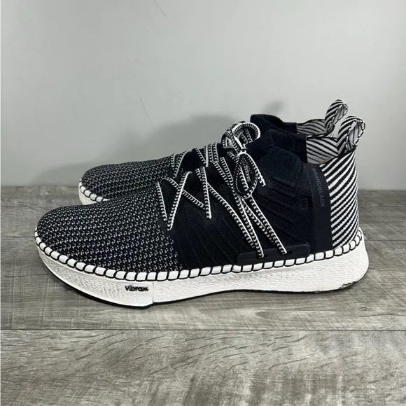 Brandblack Black &amp; White Cordura Striped Men’s Sneaker Trainers Shoes Size 13