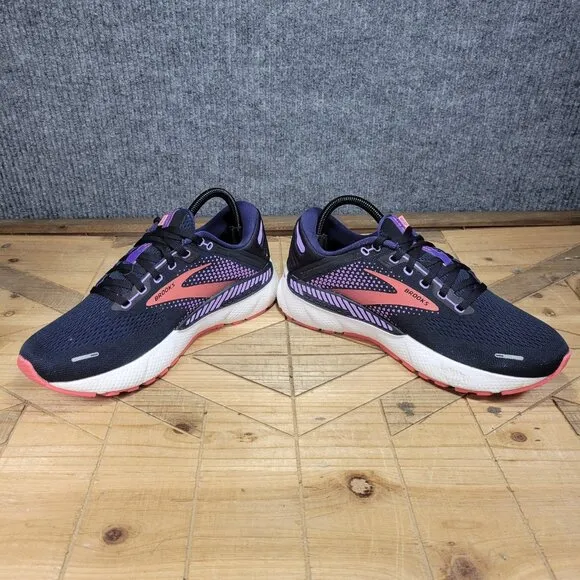 Brooks Adrenaline GTS 22 Shoes Womens 10 Black Purple Coral Support Road Running