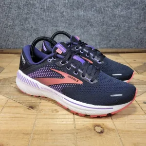 Brooks Adrenaline GTS 22 Shoes Womens 10 Black Purple Coral Support Road Running