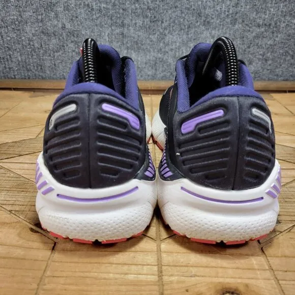 Brooks Adrenaline GTS 22 Shoes Womens 10 Black Purple Coral Support Road Running