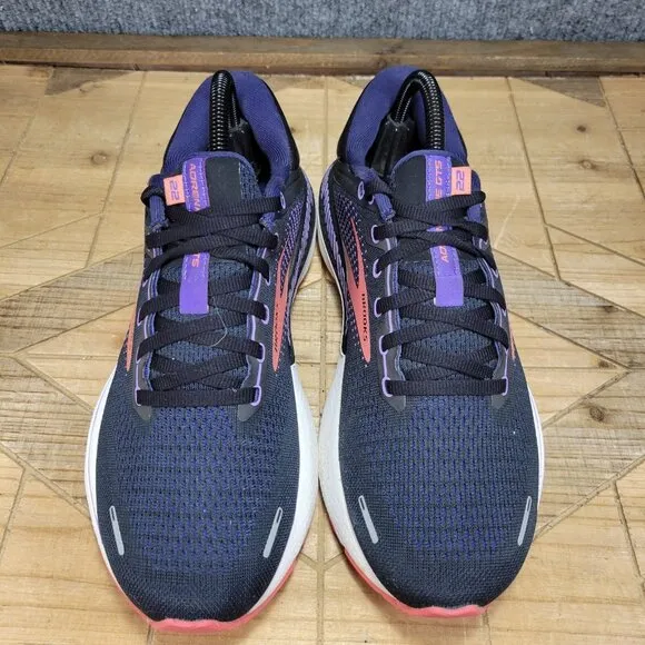 Brooks Adrenaline GTS 22 Shoes Womens 10 Black Purple Coral Support Road Running