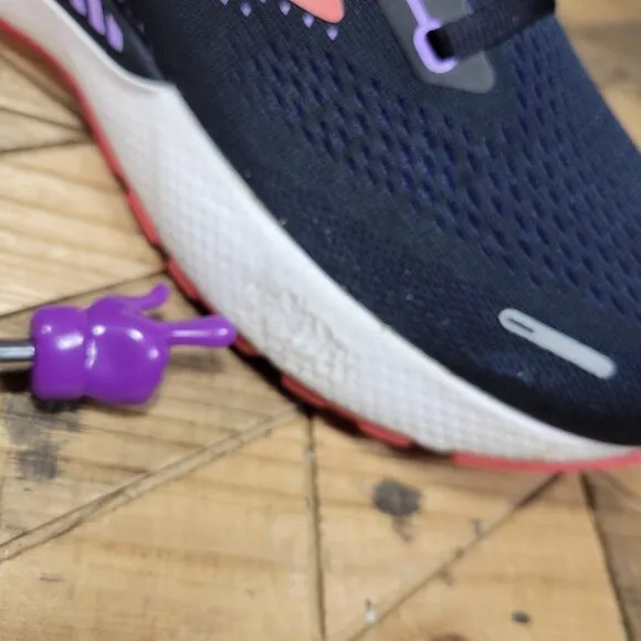 Brooks Adrenaline GTS 22 Shoes Womens 10 Black Purple Coral Support Road Running