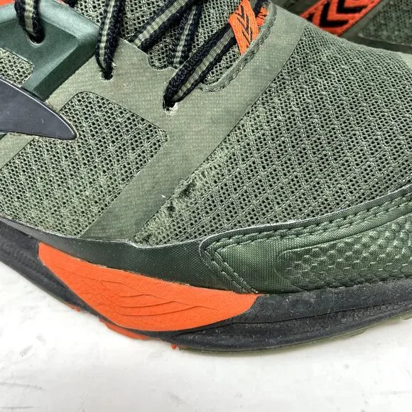 Brooks Cascadia 12 Green Orange Running Shoes Mens Size 11.5