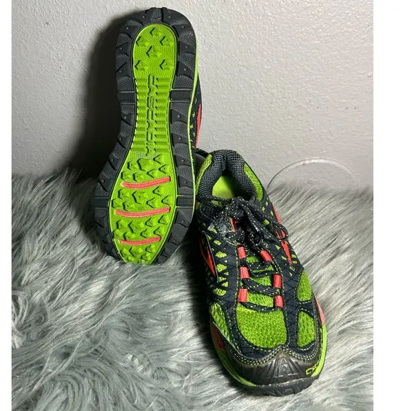 Brooks Cascadia 7 Trail Running Green/Orange Green and Black Sneakers Size 7