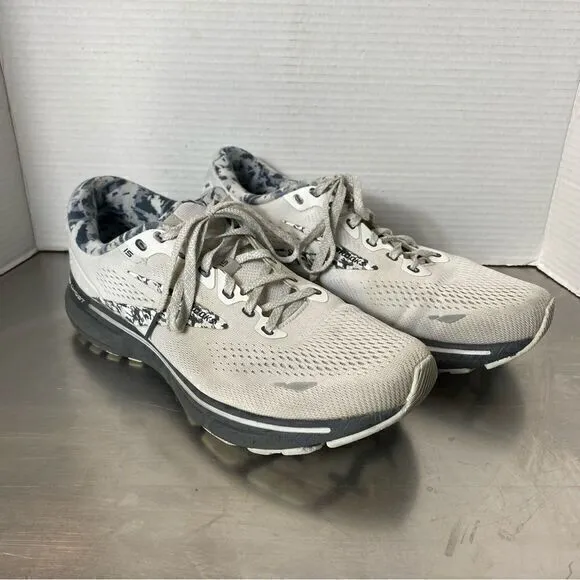 Brooks Ghost 15 Road Running Sneakers Shoes White Ebony Oyster Women’s Sz 10