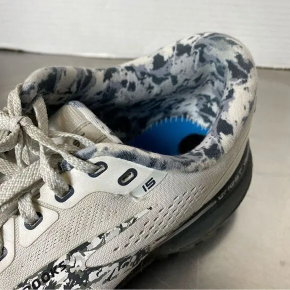 Brooks Ghost 15 Road Running Sneakers Shoes White Ebony Oyster Women’s Sz 10