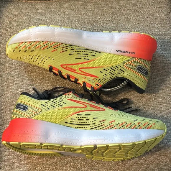Brooks Glycerin 20 LIME / RED / EBONY Cushion Road Running Shoes Men’s size 11