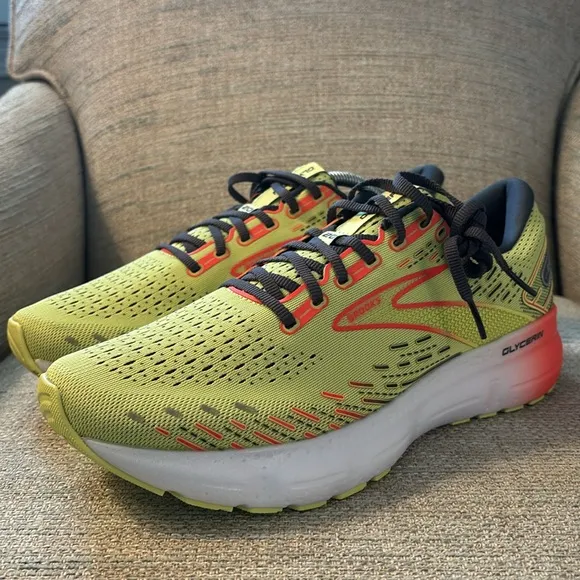 Brooks Glycerin 20 LIME / RED / EBONY Cushion Road Running Shoes Men’s size 11