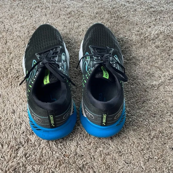 Brooks Glycerin GTS 20 Men's Size 11.5 Road Running Shoes Black Blue Athletic