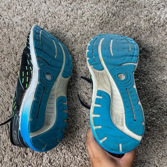 Brooks Glycerin GTS 20 Men's Size 11.5 Road Running Shoes Black Blue Athletic