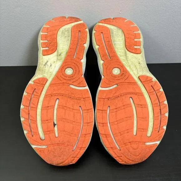 Brooks Glycerin GTS 20 Shoes Mens 9 Wide Blue Depths Palace Orange Road Running