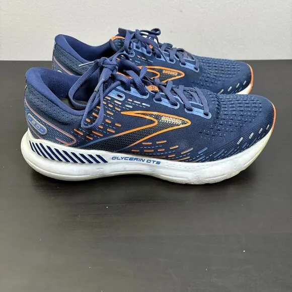 Brooks Glycerin GTS 20 Shoes Mens 9 Wide Blue Depths Palace Orange Road Running