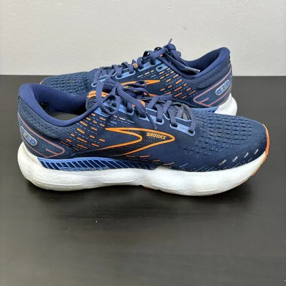Brooks Glycerin GTS 20 Shoes Mens 9 Wide Blue Depths Palace Orange Road Running