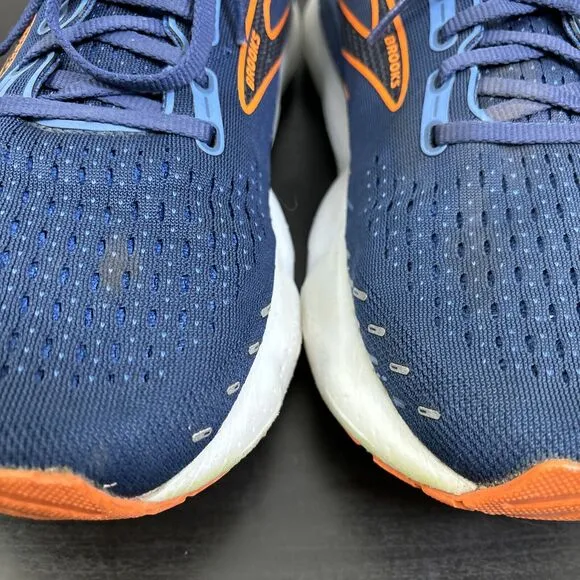 Brooks Glycerin GTS 20 Shoes Mens 9 Wide Blue Depths Palace Orange Road Running