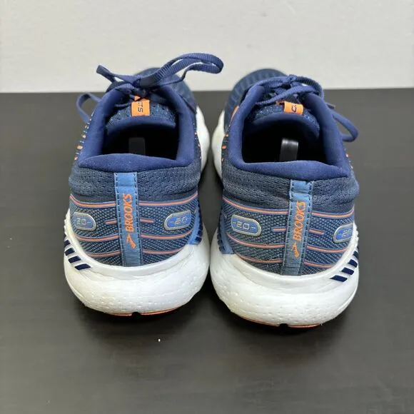 Brooks Glycerin GTS 20 Shoes Mens 9 Wide Blue Depths Palace Orange Road Running