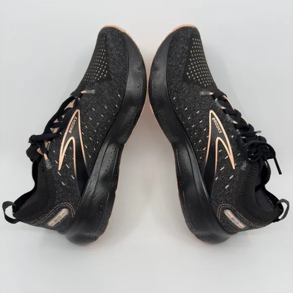 Brooks Glycerin Stealthfit 20 Road Running Shoes Womens 7 Black Peach Sneakers