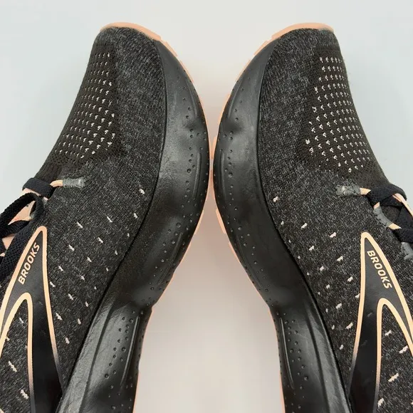 Brooks Glycerin Stealthfit 20 Road Running Shoes Womens 7 Black Peach Sneakers