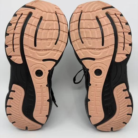 Brooks Glycerin Stealthfit 20 Road Running Shoes Womens 7 Black Peach Sneakers