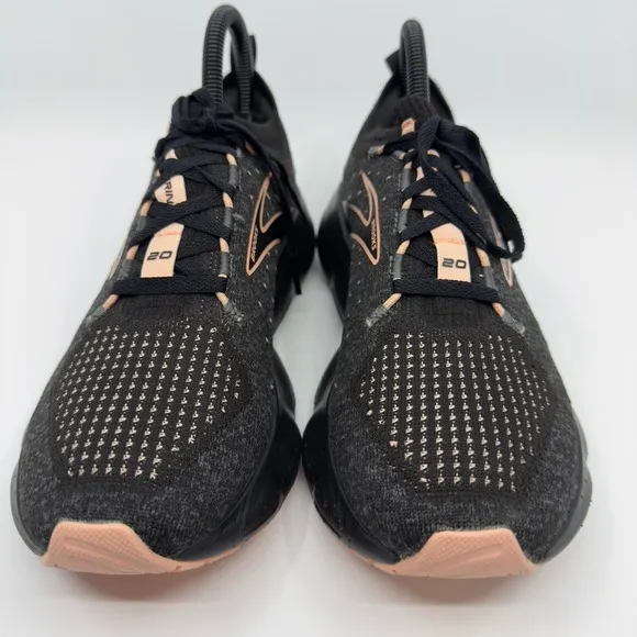 Brooks Glycerin Stealthfit 20 Road Running Shoes Womens 7 Black Peach Sneakers